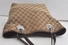 Authentic GUCCI Eclipse Shoulder Tote Bag GG Canvas Leather 120836 Brown 6257K