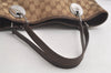 Authentic GUCCI Eclipse Shoulder Tote Bag GG Canvas Leather 120836 Brown 6257K