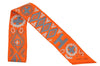 Authentic HERMES Twilly Scarf "KELLY EN PERLES" Silk Orange 6259J