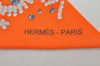 Authentic HERMES Twilly Scarf "KELLY EN PERLES" Silk Orange 6259J