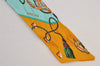 Authentic HERMES Twilly Scarf "LES CLES" Silk Yellow 6260J