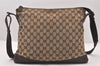 Authentic GUCCI Shoulder Cross Body Bag GG Canvas Leather 145856 Brown 6263K