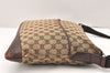 Authentic GUCCI Shoulder Cross Body Bag GG Canvas Leather 145856 Brown 6263K