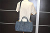 Authentic PRADA Vintage Canapa M Denim 2Way Shoulder Hand Bag Blue 6265I