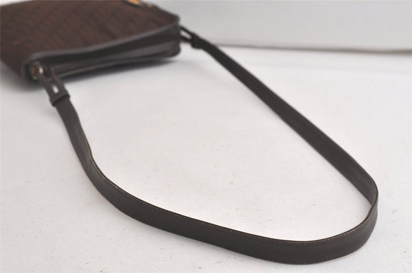 Authentic Christian Dior Trotter Shoulder Cross Bag Canvas Leather Brown 6265K