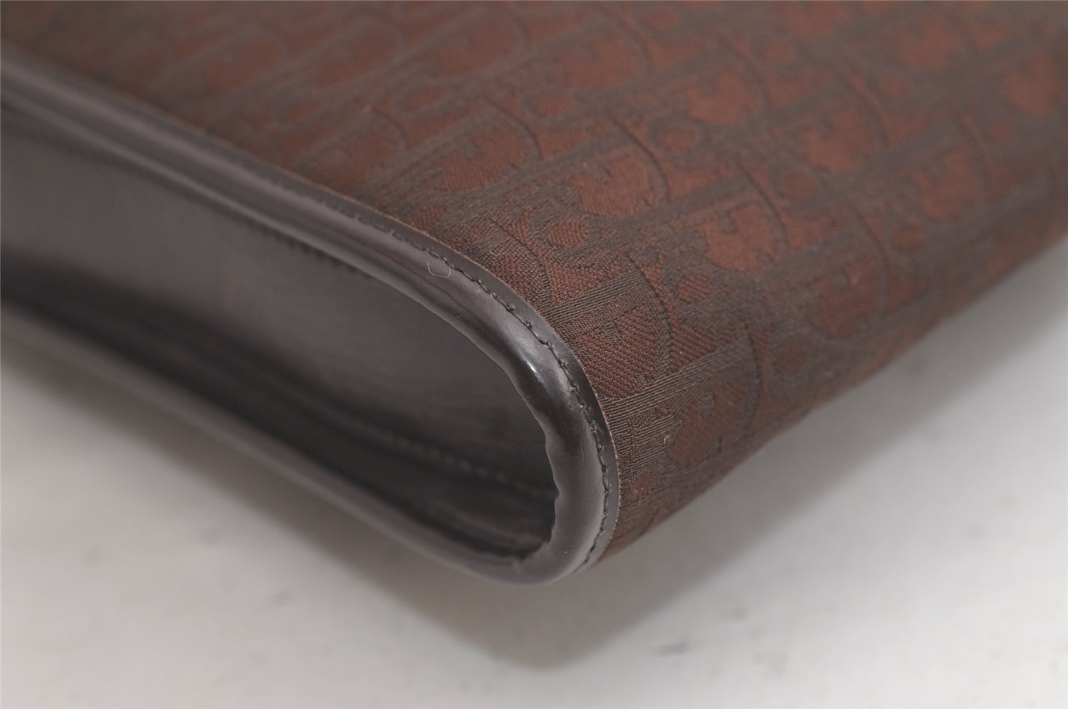 Authentic Christian Dior Trotter Shoulder Cross Bag Canvas Leather Brown 6265K