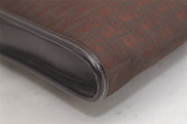 Authentic Christian Dior Trotter Shoulder Cross Bag Canvas Leather Brown 6265K