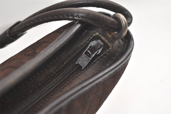 Authentic Christian Dior Trotter Shoulder Cross Bag Canvas Leather Brown 6265K