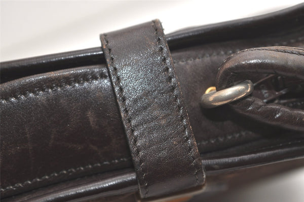 Authentic Christian Dior Trotter Shoulder Cross Bag Canvas Leather Brown 6265K