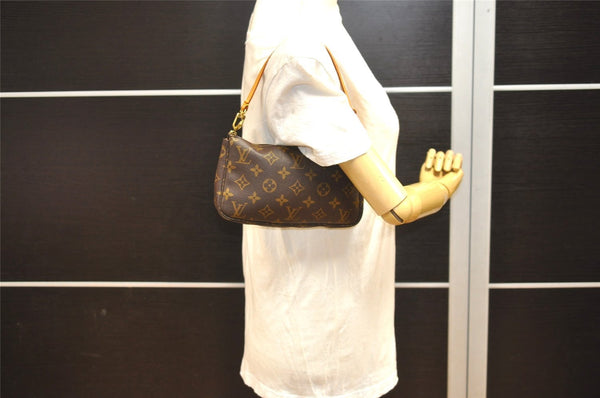 Authentic Louis Vuitton Monogram Pochette Accessoires Pouch M51980 LV 6266I