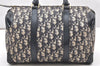 Authentic Christian Dior Trotter Hand Boston Bag Purse Canvas Blue CD 6266K