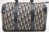 Authentic Christian Dior Trotter Hand Boston Bag Purse Canvas Blue CD 6266K