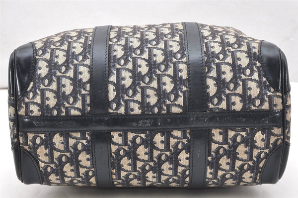 Authentic Christian Dior Trotter Hand Boston Bag Purse Canvas Blue CD 6266K