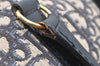 Authentic Christian Dior Trotter Hand Boston Bag Purse Canvas Blue CD 6266K