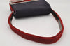 Authentic FENDI Shoulder Cross Body Bag Purse Unborn Calf Leather Red Navy 6268I