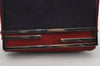 Authentic FENDI Shoulder Cross Body Bag Purse Unborn Calf Leather Red Navy 6268I