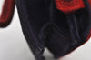 Authentic FENDI Shoulder Cross Body Bag Purse Unborn Calf Leather Red Navy 6268I