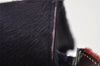 Authentic FENDI Shoulder Cross Body Bag Purse Unborn Calf Leather Red Navy 6268I