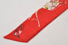 Authentic HERMES Twilly Scarf "Tout en Carre" Silk Red Box 6268J