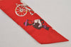 Authentic HERMES Twilly Scarf "Tout en Carre" Silk Red Box 6268J