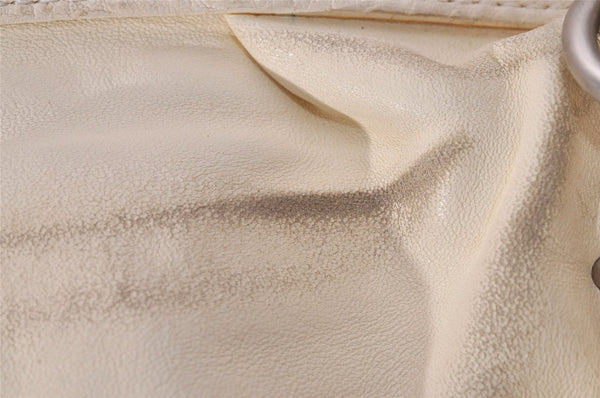 Authentic Christian Dior Vintage Shoulder Hand Tote Bag Leather White 6269I