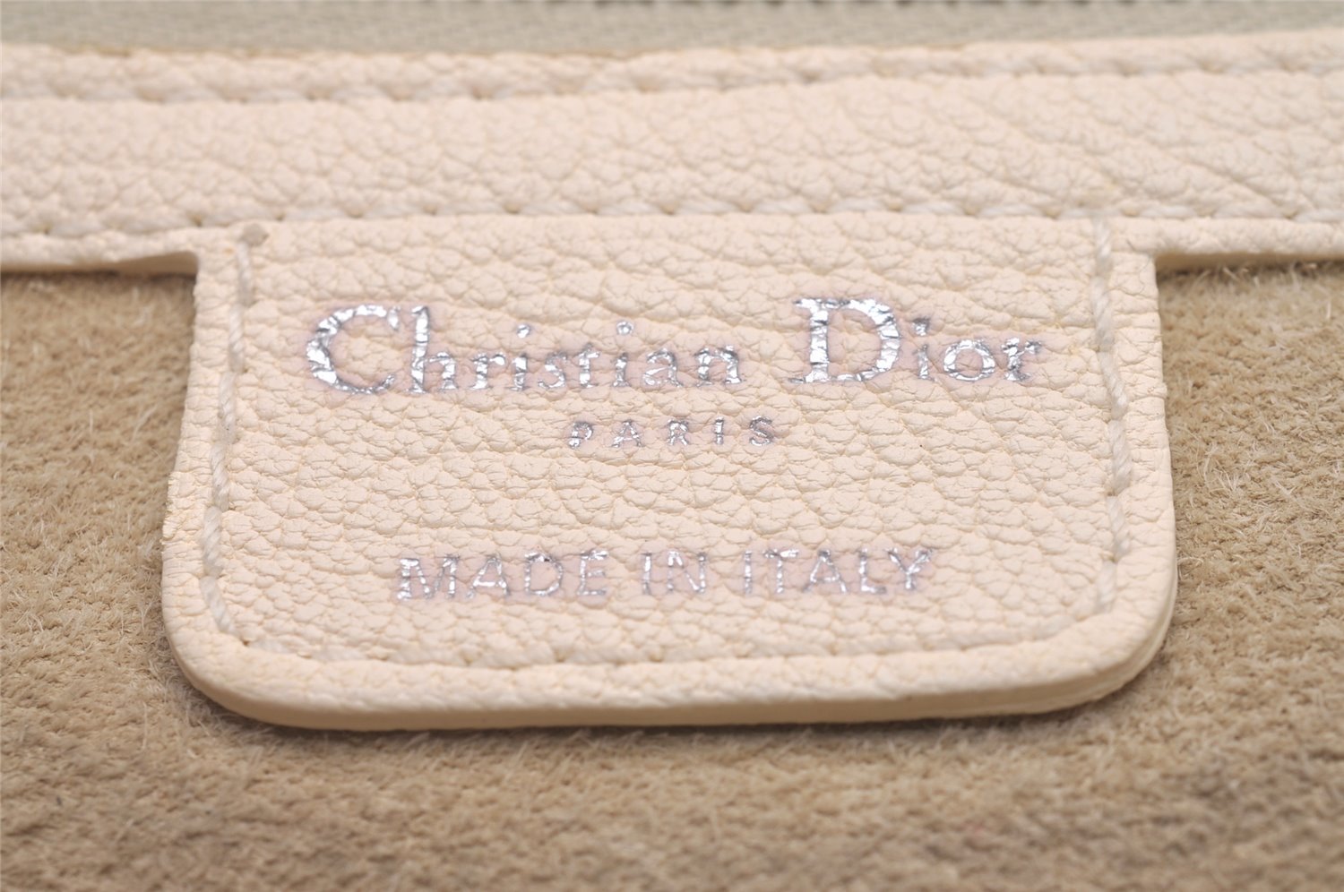 Authentic Christian Dior Vintage Shoulder Hand Tote Bag Leather White 6269I