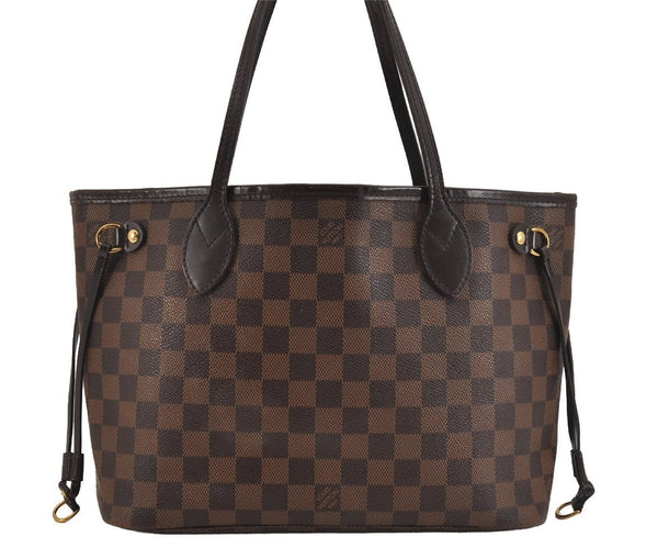 Authentic Louis Vuitton Damier Neverfull PM Shoulder Tote Bag N51109 LV 6270J