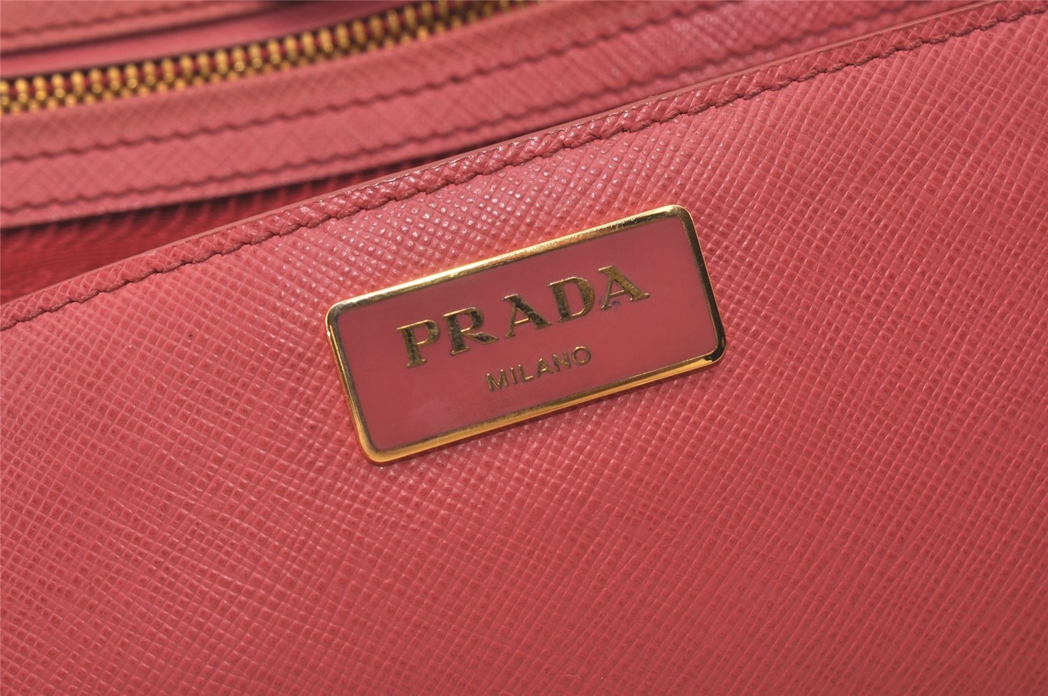 Authentic PRADA Vintage Saffiano Leather Shoulder Hand Tote Bag Pink 6271I