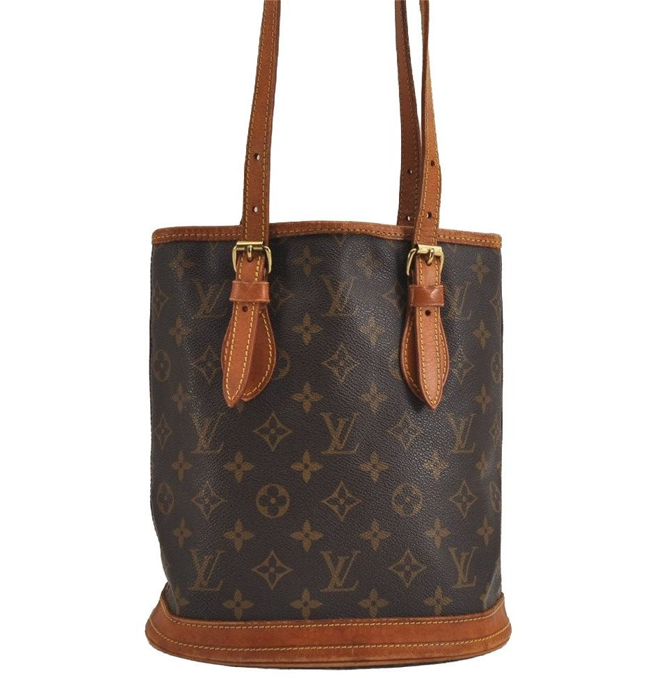 Authentic Louis Vuitton Monogram Bucket PM Shoulder Tote Bag M42238 LV 6271J