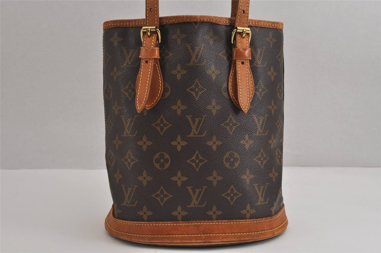 Authentic Louis Vuitton Monogram Bucket PM Shoulder Tote Bag M42238 LV 6271J