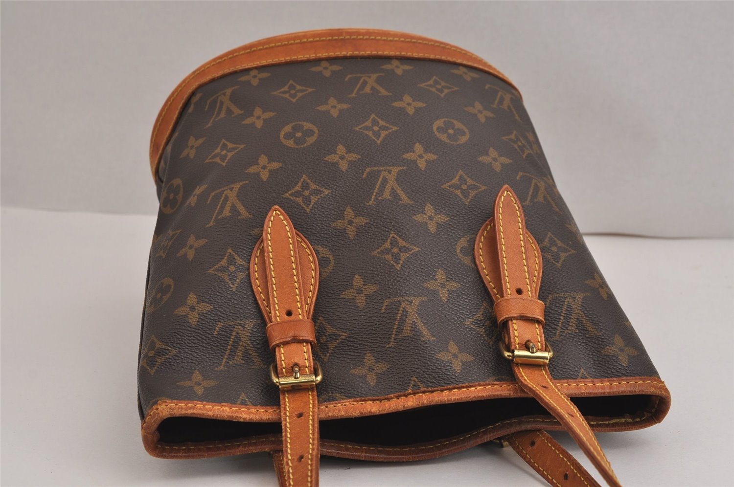 Authentic Louis Vuitton Monogram Bucket PM Shoulder Tote Bag M42238 LV 6271J