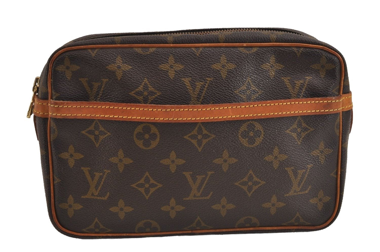 Authentic Louis Vuitton Monogram Compiegne 23 Clutch Hand Bag M51847 LV 6272J
