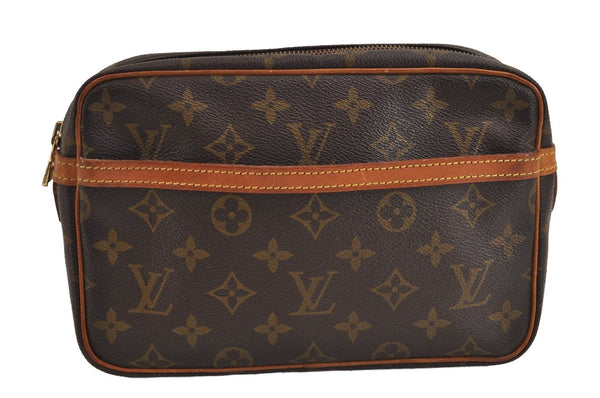 Authentic Louis Vuitton Monogram Compiegne 23 Clutch Hand Bag M51847 LV 6272J