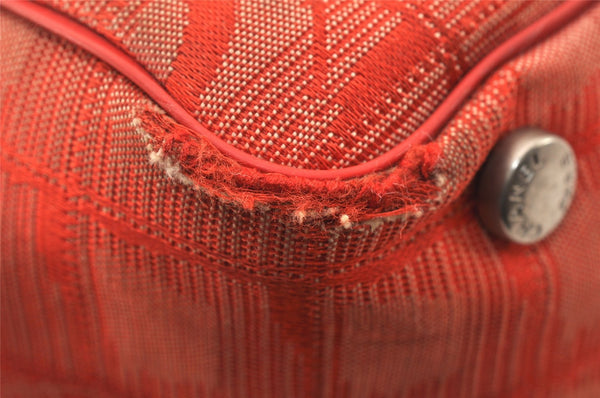 Authentic CHANEL New Travel Line Shoulder Tote Bag Nylon Leather Red 6275K