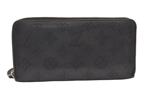 Authentic Louis Vuitton Mahina Zippy Wallet Long Purse Black M61867 LV 6278K