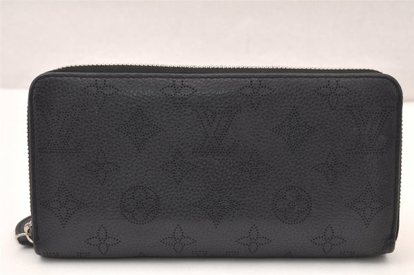 Authentic Louis Vuitton Mahina Zippy Wallet Long Purse Black M61867 LV 6278K