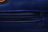 Authentic CHANEL Lamb Skin Bicolore CoCo Mark Chain Shoulder Bag Blue 6280I