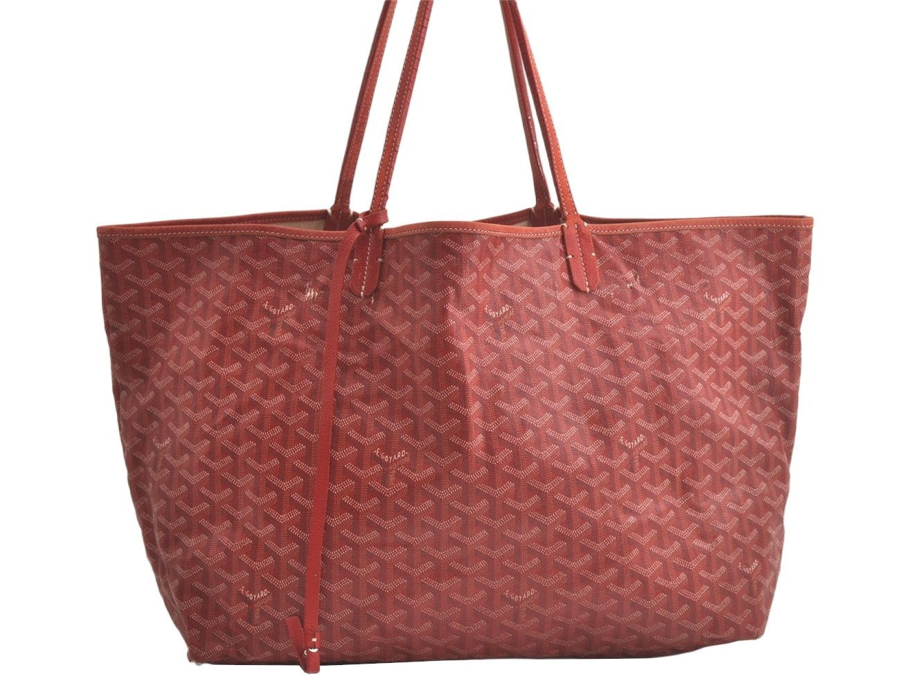 Authentic Goyard Saint Louis GM Shoulder Tote Bag PVC Leather Bordeaux 6280K