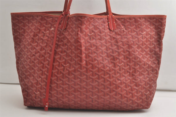 Authentic Goyard Saint Louis GM Shoulder Tote Bag PVC Leather Bordeaux 6280K