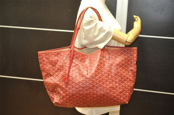 Authentic Goyard Saint Louis GM Shoulder Tote Bag PVC Leather Bordeaux 6280K