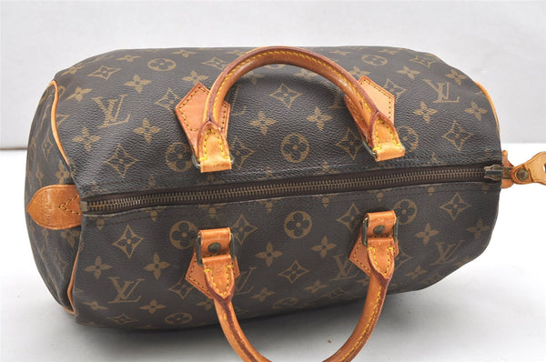 Authentic Louis Vuitton Monogram Speedy 30 Hand Boston Bag M41526 LV 6282K