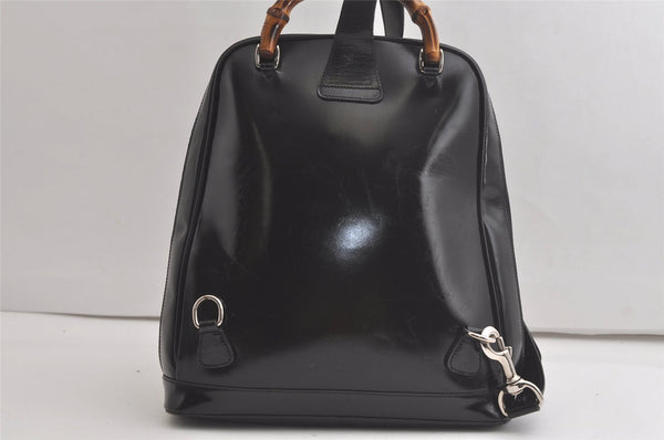 Authentic GUCCI Bamboo Shoulder Cross Bag Purse Nylon Leather Black 6284K