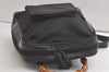 Authentic GUCCI Bamboo Shoulder Cross Bag Purse Nylon Leather Black 6284K