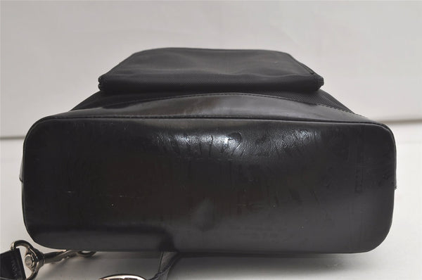 Authentic GUCCI Bamboo Shoulder Cross Bag Purse Nylon Leather Black 6284K