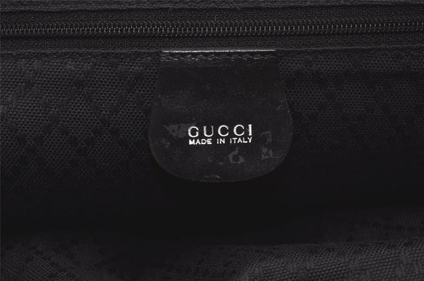 Authentic GUCCI Bamboo Shoulder Cross Bag Purse Nylon Leather Black 6284K