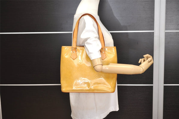 Authentic Louis Vuitton Vernis Houston Shoulder Hand Bag Yellow M91004 LV 6285J