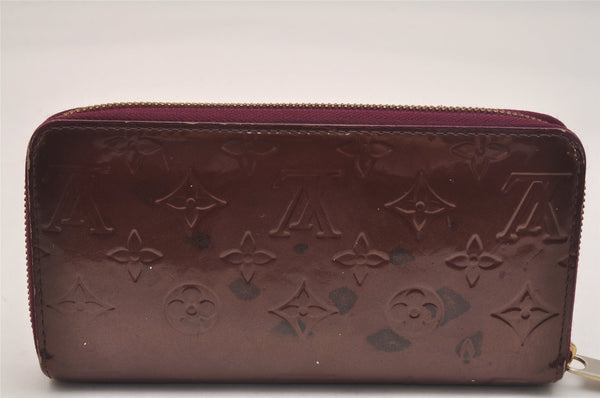 Authentic Louis Vuitton Vernis Zippy Wallet Long Purse Wine Red M91536 LV 6286J