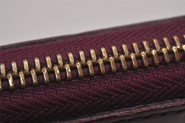 Authentic Louis Vuitton Vernis Zippy Wallet Long Purse Wine Red M91536 LV 6286J
