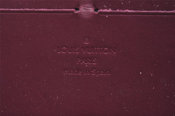 Authentic Louis Vuitton Vernis Zippy Wallet Long Purse Wine Red M91536 LV 6286J