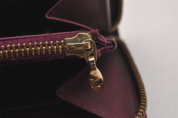 Authentic Louis Vuitton Vernis Zippy Wallet Long Purse Wine Red M91536 LV 6286J